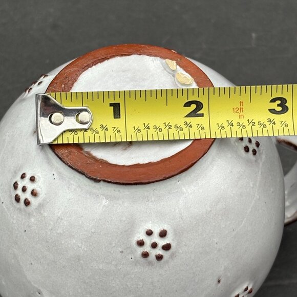 Handcrafted Ceramic Jug Pitcher Raised Brown Accents Pottery Farmhouse Rustic - Picture 7 of 13